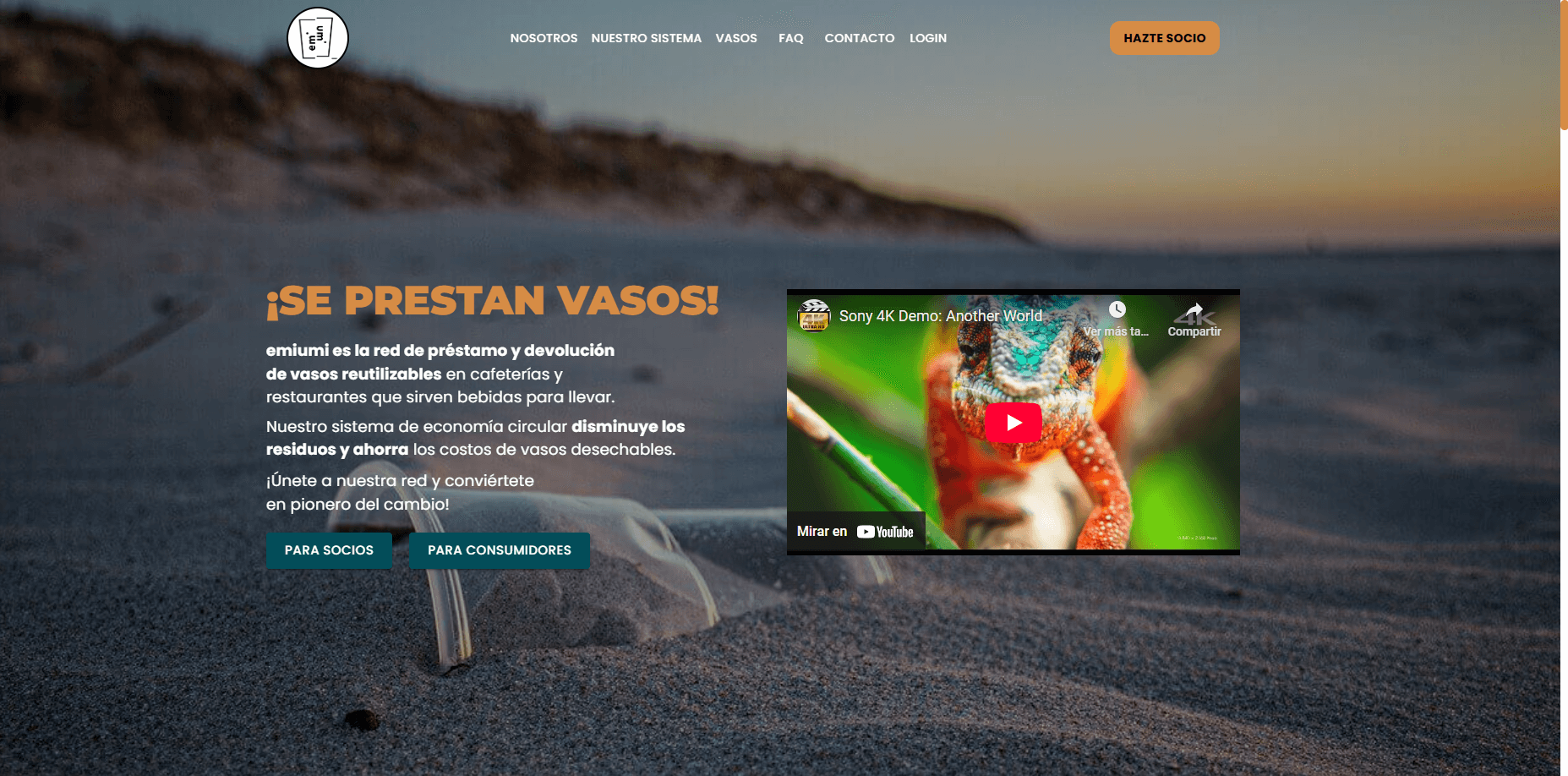 Emiumi App - Prestamos de Vasos Reutilizables